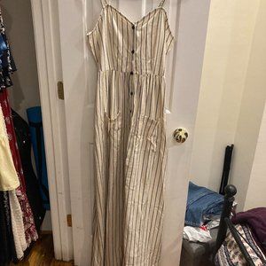 Tall Stripe Button Up Pocket Maxi Dress